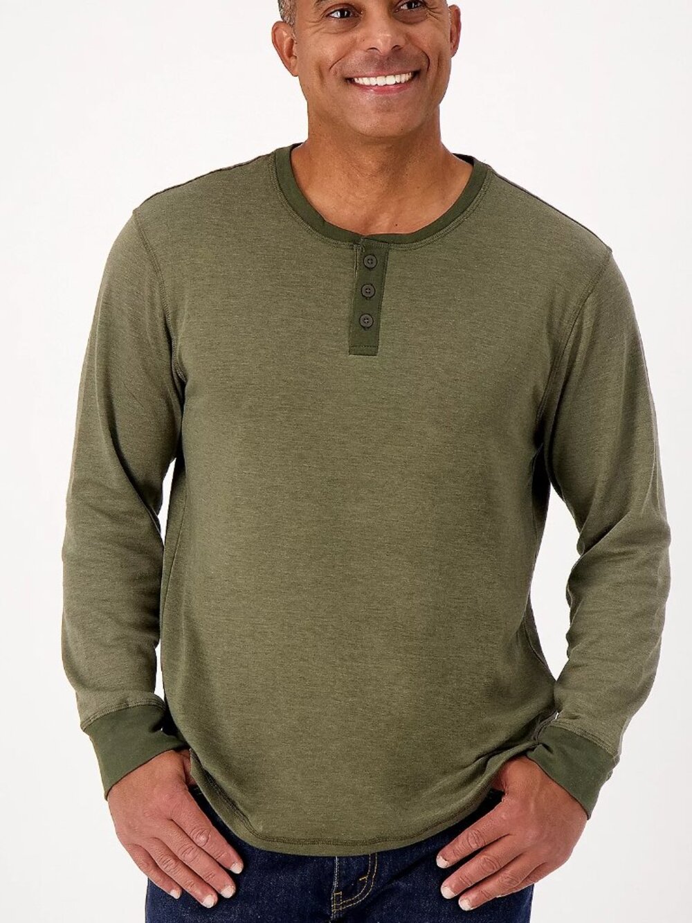 Cuddl Duds Men's Double Jersey Henley L